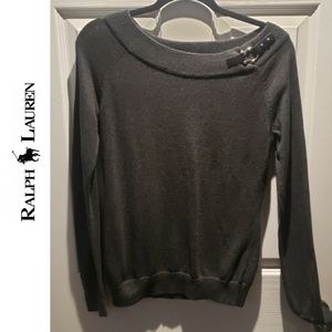 Lauren Ralph Lauren Grey Boatneck Sweater Size  M
